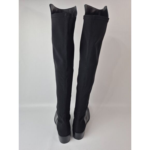 Stuart Weitzman Women's Black Reserve Leather Over-the-Knee Boots Size 10 B - Picture 6 of 7